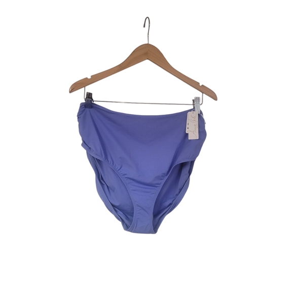 BNW Purple Anne Cole Shirred High-Rise Bikini Bottom XL